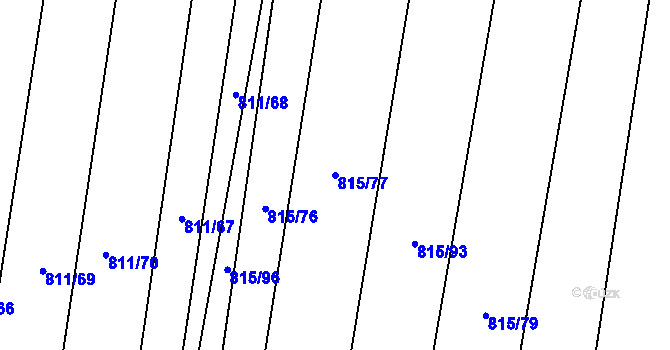 Parcela st. 815/77 v KÚ Čučice, Katastrální mapa