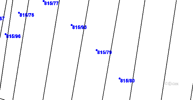 Parcela st. 815/79 v KÚ Čučice, Katastrální mapa