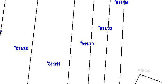 Parcela st. 811/10 v KÚ Čučice, Katastrální mapa