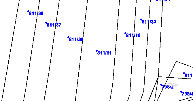 Parcela st. 811/11 v KÚ Čučice, Katastrální mapa