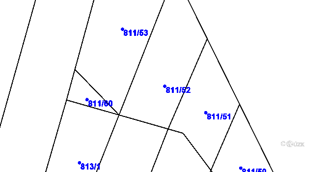 Parcela st. 811/52 v KÚ Čučice, Katastrální mapa