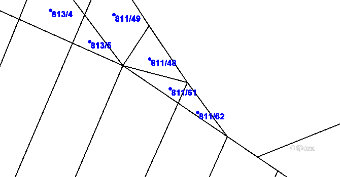Parcela st. 811/61 v KÚ Čučice, Katastrální mapa