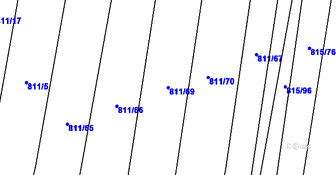 Parcela st. 811/69 v KÚ Čučice, Katastrální mapa