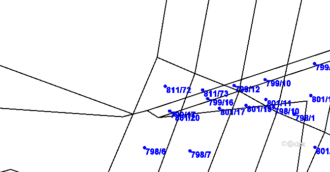 Parcela st. 811/72 v KÚ Čučice, Katastrální mapa