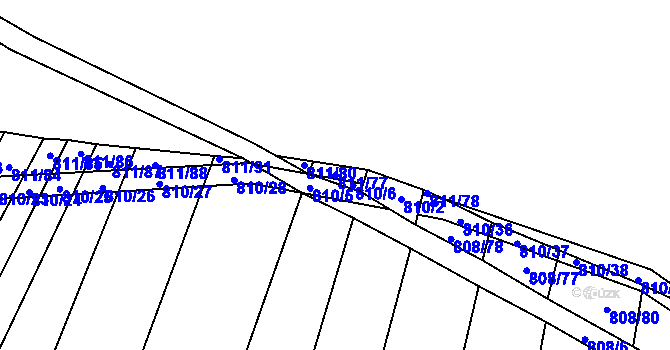 Parcela st. 811/77 v KÚ Čučice, Katastrální mapa