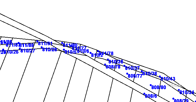 Parcela st. 811/78 v KÚ Čučice, Katastrální mapa