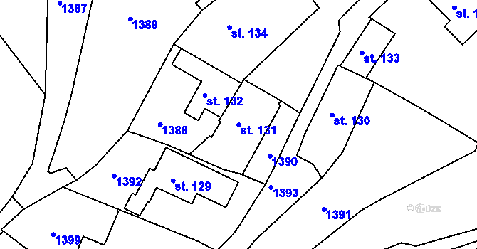 Parcela st. 131 v KÚ Křemenec, Katastrální mapa