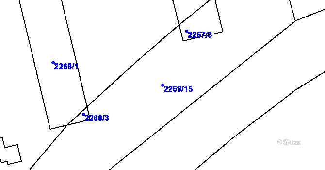 Parcela st. 2269/15 v KÚ Dačice, Katastrální mapa