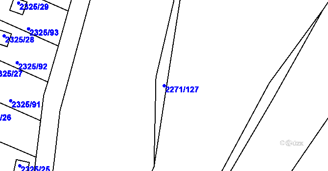 Parcela st. 2271/127 v KÚ Dačice, Katastrální mapa