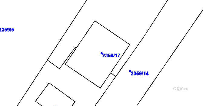 Parcela st. 2359/17 v KÚ Dačice, Katastrální mapa