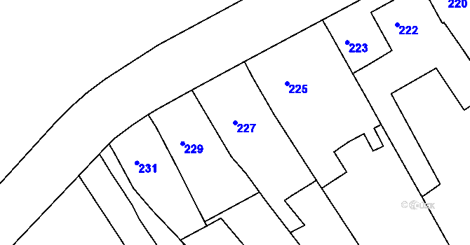 Parcela st. 227 v KÚ Dačice, Katastrální mapa