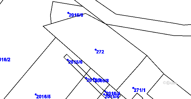 Parcela st. 272 v KÚ Dačice, Katastrální mapa