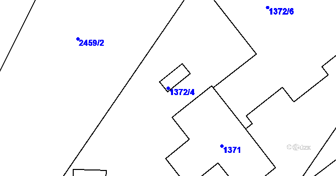 Parcela st. 1372/4 v KÚ Dačice, Katastrální mapa