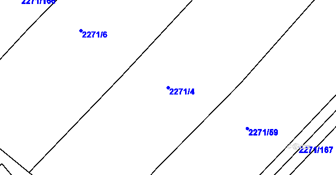 Parcela st. 2271/4 v KÚ Dačice, Katastrální mapa