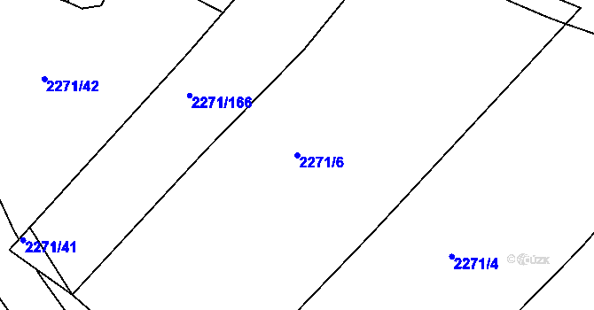 Parcela st. 2271/6 v KÚ Dačice, Katastrální mapa