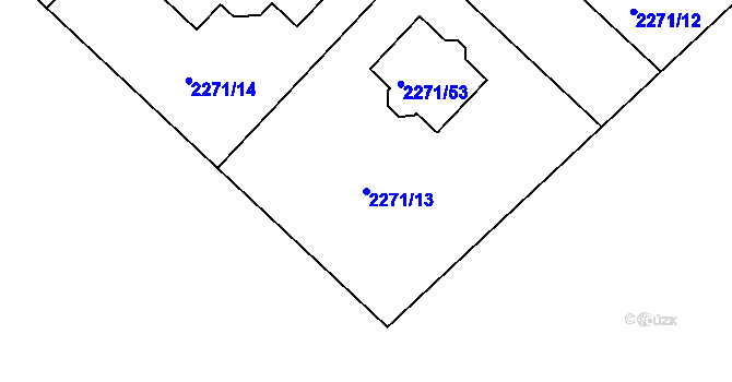 Parcela st. 2271/13 v KÚ Dačice, Katastrální mapa