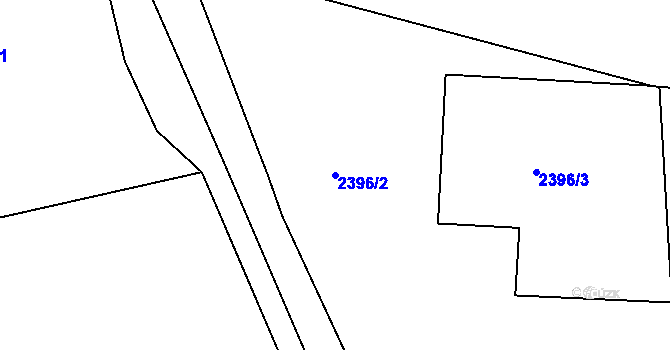 Parcela st. 2396/2 v KÚ Dačice, Katastrální mapa