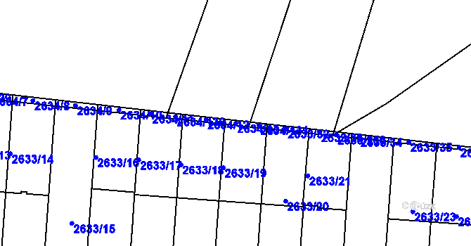 Parcela st. 2634/13 v KÚ Dačice, Katastrální mapa