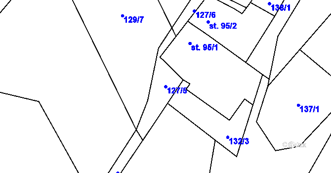Parcela st. 127/5 v KÚ Dalečín, Katastrální mapa