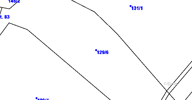 Parcela st. 129/6 v KÚ Dalečín, Katastrální mapa