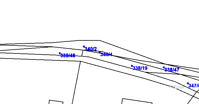 Parcela st. 340/4 v KÚ Dalečín, Katastrální mapa