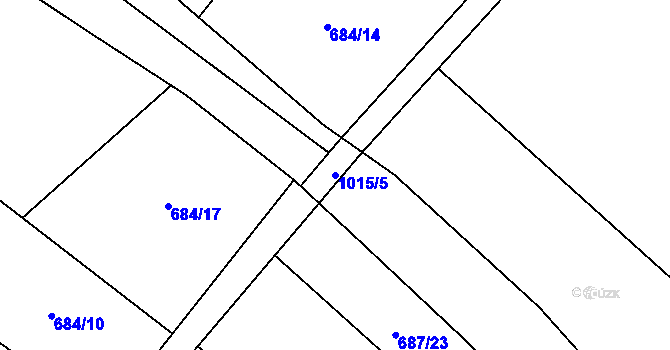 Parcela st. 1015/5 v KÚ Dalečín, Katastrální mapa