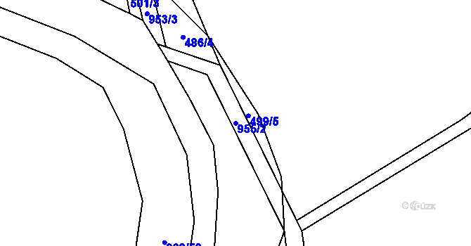 Parcela st. 955/2 v KÚ Dalečín, Katastrální mapa