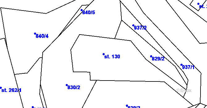 Parcela st. 130 v KÚ Dalečín, Katastrální mapa