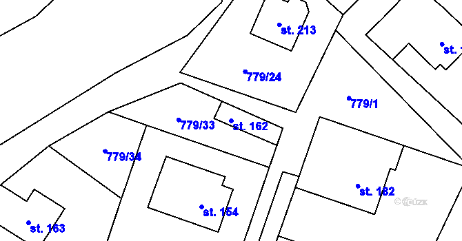 Parcela st. 162 v KÚ Dalečín, Katastrální mapa