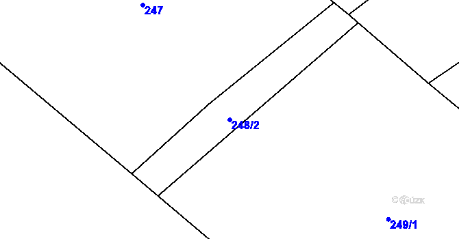 Parcela st. 248/2 v KÚ Dalečín, Katastrální mapa