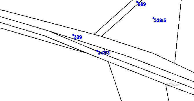 Parcela st. 347/3 v KÚ Dalečín, Katastrální mapa