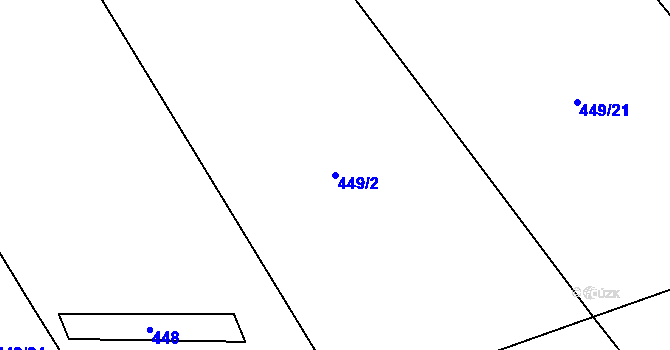 Parcela st. 449/2 v KÚ Dalečín, Katastrální mapa