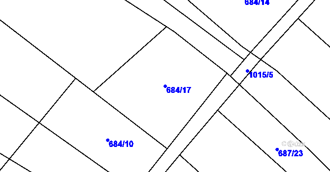 Parcela st. 684/17 v KÚ Dalečín, Katastrální mapa