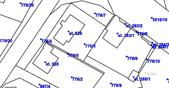 Parcela st. 776/3 v KÚ Dalečín, Katastrální mapa