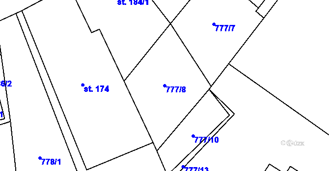 Parcela st. 777/8 v KÚ Dalečín, Katastrální mapa