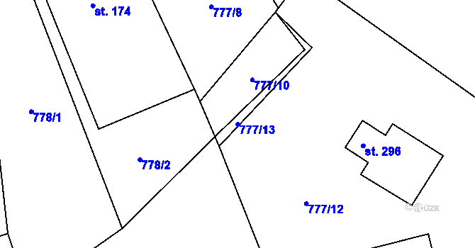 Parcela st. 777/13 v KÚ Dalečín, Katastrální mapa