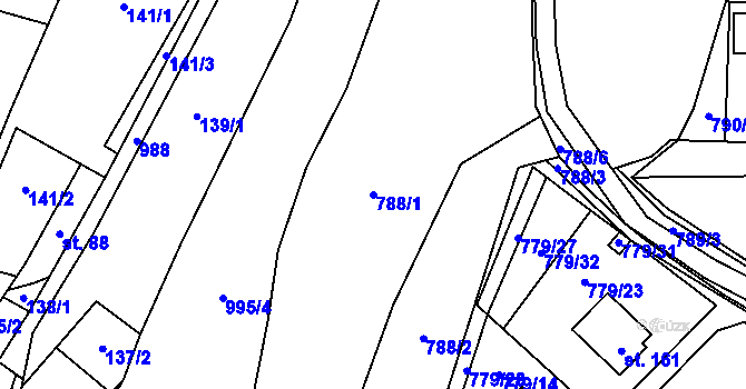 Parcela st. 788/1 v KÚ Dalečín, Katastrální mapa