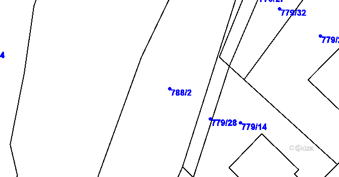 Parcela st. 788/2 v KÚ Dalečín, Katastrální mapa