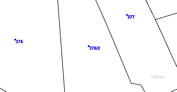 Parcela st. 376/2 v KÚ Daleké Dušníky, Katastrální mapa