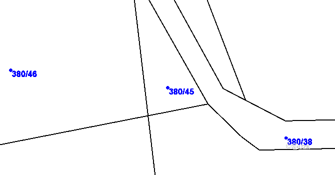 Parcela st. 380/45 v KÚ Daleké Dušníky, Katastrální mapa