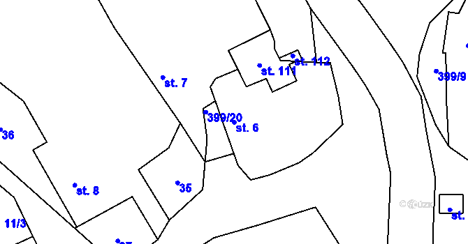 Parcela st. 6 v KÚ Druhlice, Katastrální mapa