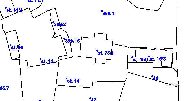 Parcela st. 73/1 v KÚ Druhlice, Katastrální mapa
