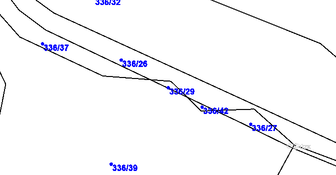 Parcela st. 336/29 v KÚ Druhlice, Katastrální mapa