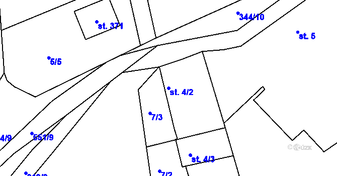 Parcela st. 4/2 v KÚ Dalešice nad Vltavou, Katastrální mapa