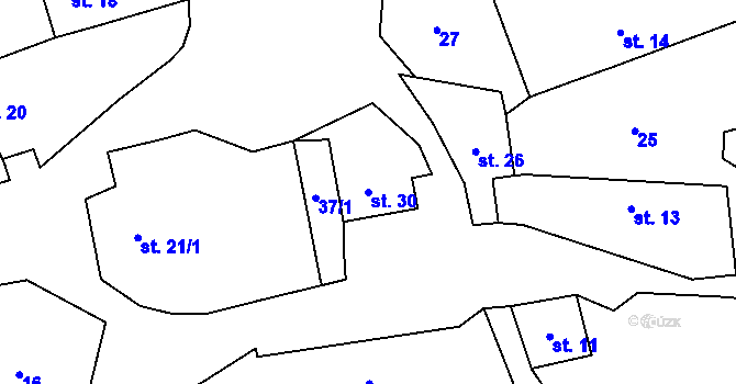 Parcela st. 30 v KÚ Dalešice nad Vltavou, Katastrální mapa
