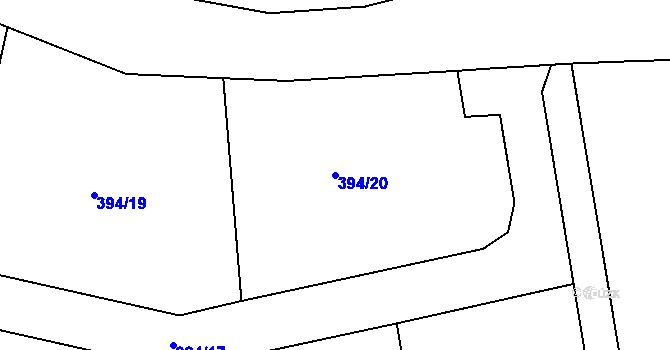 Parcela st. 394/20 v KÚ Dalešice nad Vltavou, Katastrální mapa