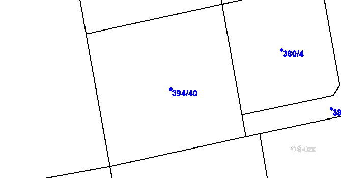 Parcela st. 394/40 v KÚ Dalešice nad Vltavou, Katastrální mapa