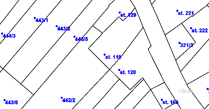 Parcela st. 119 v KÚ Dalešice, Katastrální mapa