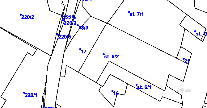 Parcela st. 6/2 v KÚ Stropešín, Katastrální mapa