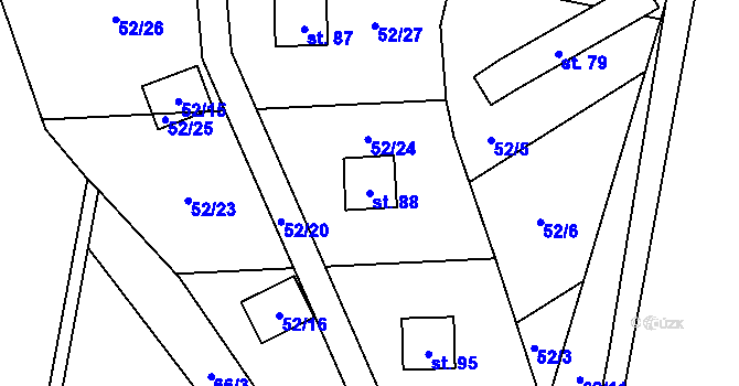 Parcela st. 88 v KÚ Stropešín, Katastrální mapa